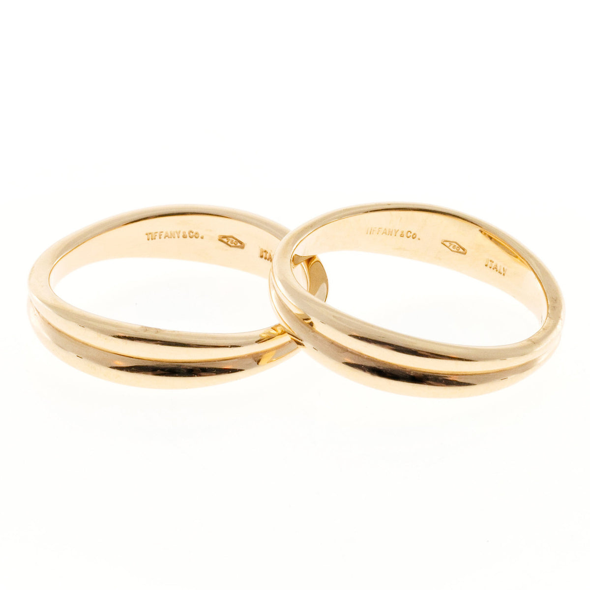 Vintage 2 Tiffany & Co 18k Pink Gold Sz 5 Matched Swirl Rings Separate or Join