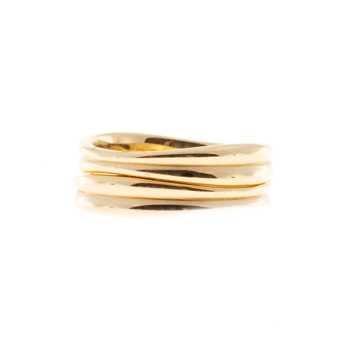 Vintage 2 Tiffany & Co 18k Pink Gold Sz 5 Matched Swirl Rings Separate or Join – image 8