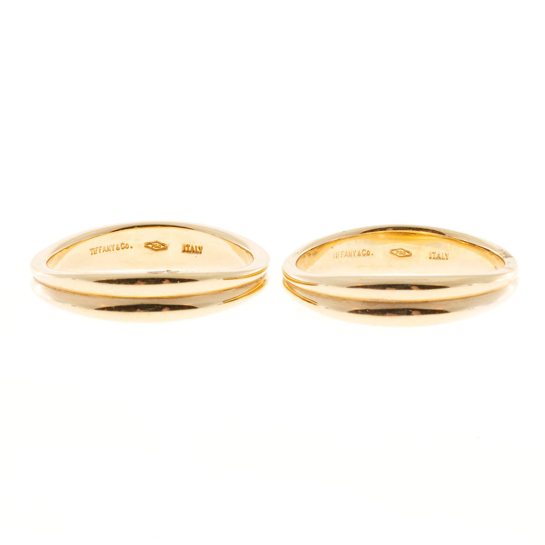 Vintage 2 Tiffany & Co 18k Pink Gold Sz 5 Matched Swirl Rings Separate or Join – image 5