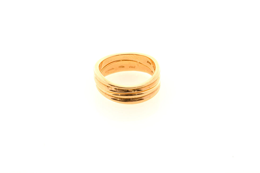 Vintage 2 Tiffany & Co 18k Pink Gold Sz 5 Matched Swirl Rings Separate or Join – image 13
