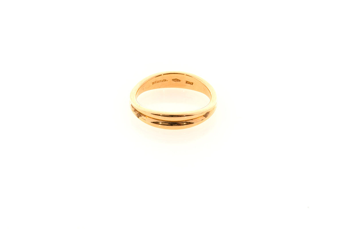 Vintage 2 Tiffany & Co 18k Pink Gold Sz 5 Matched Swirl Rings Separate or Join – image 15