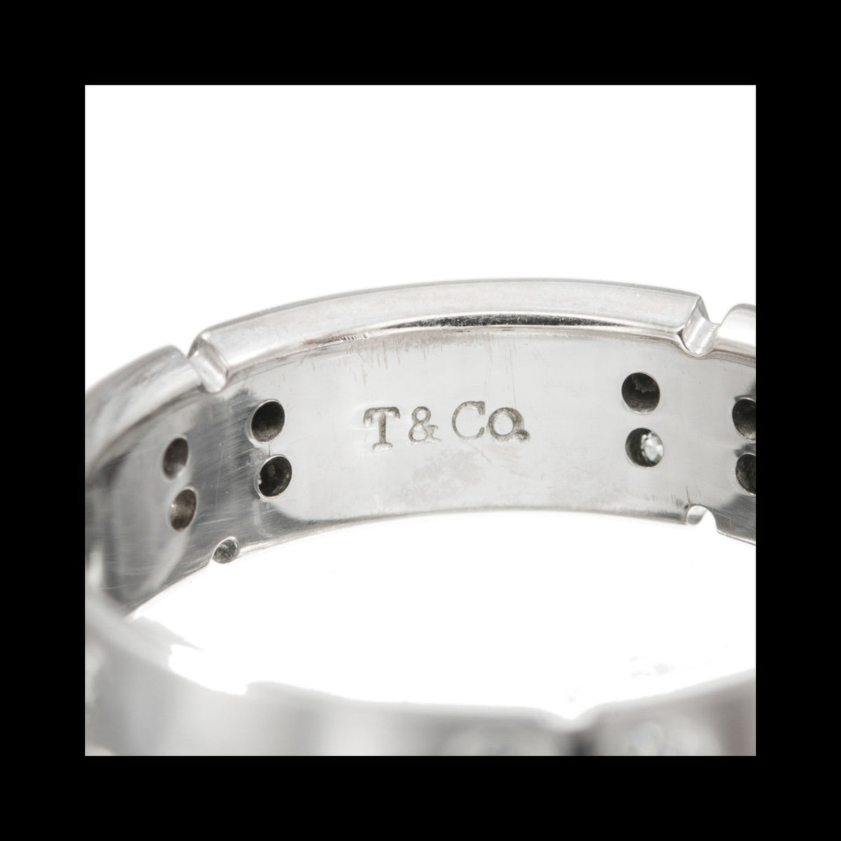 Tiffany & Co 18k White Gold Steamerica Diamond Band Ring Size 5 – image 4