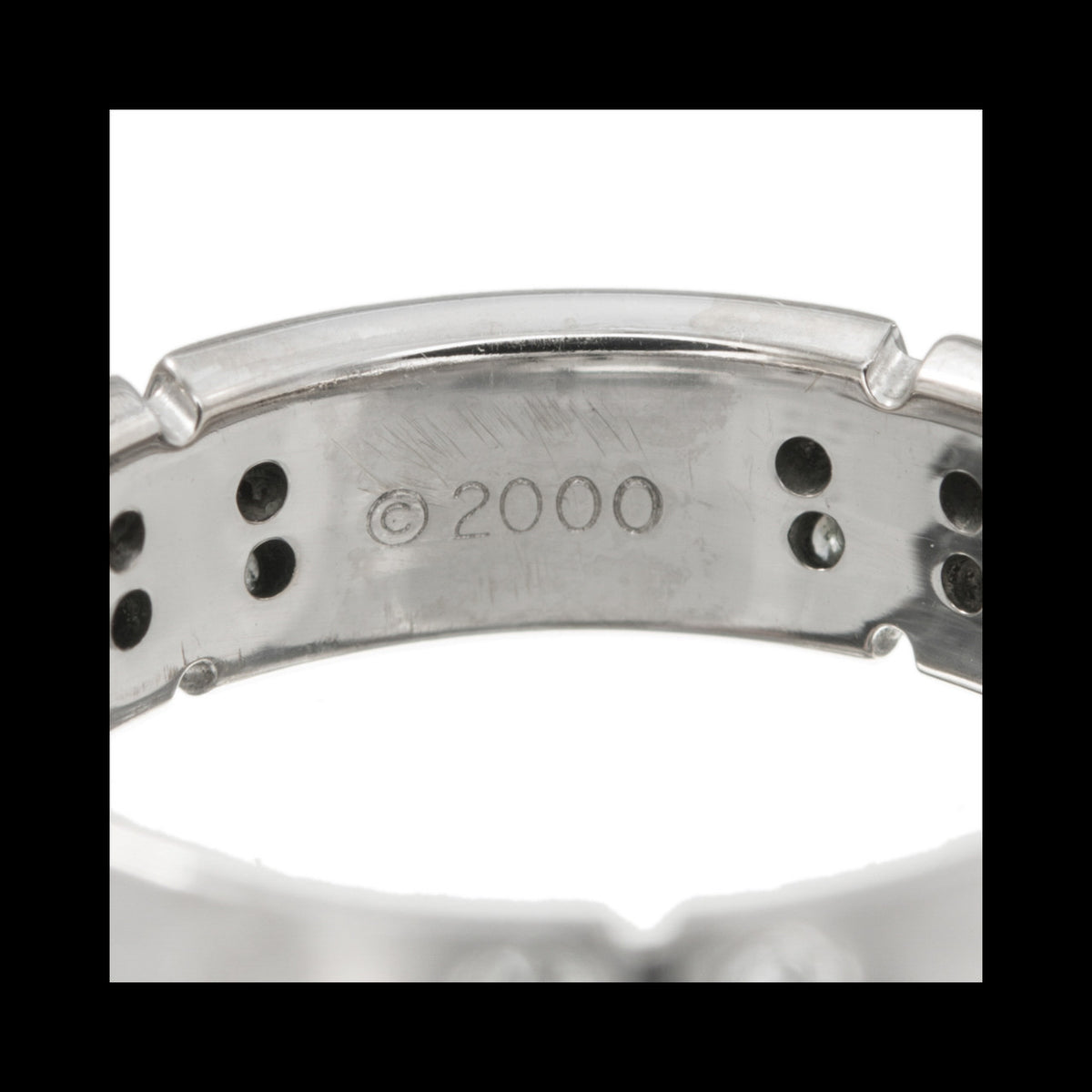 Tiffany & Co 18k White Gold Steamerica Diamond Band Ring Size 5 – image 3