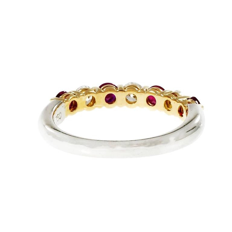 Tiffany &amp; Co Common Prong Ruby Diamond Band Ring Platinum 18k – image 4