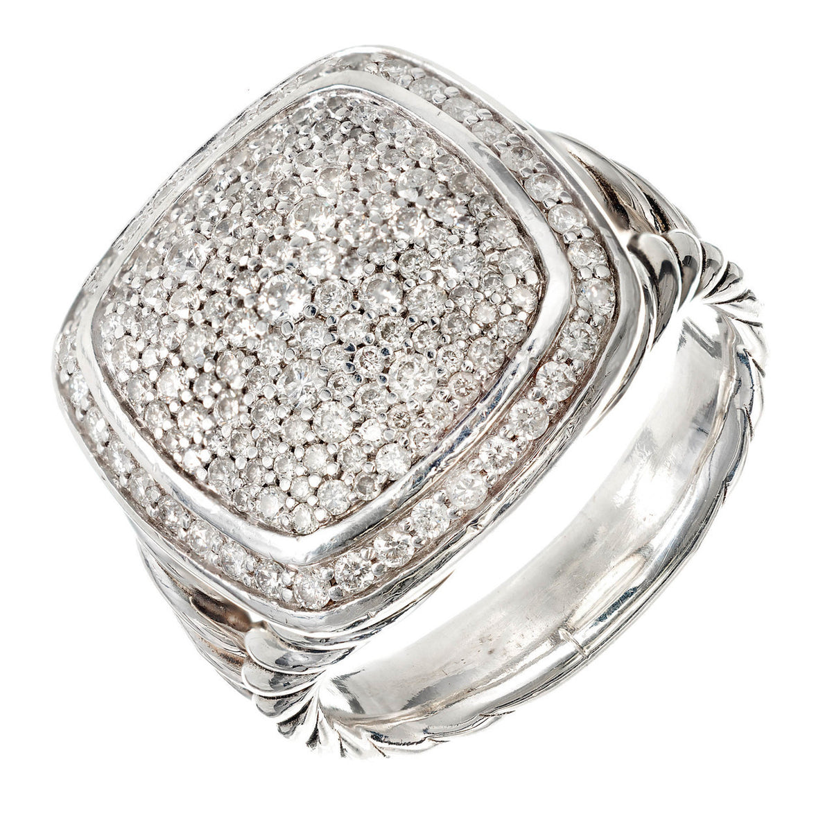 David Yurman Albion Ring With Diamonds Silver 17mm
