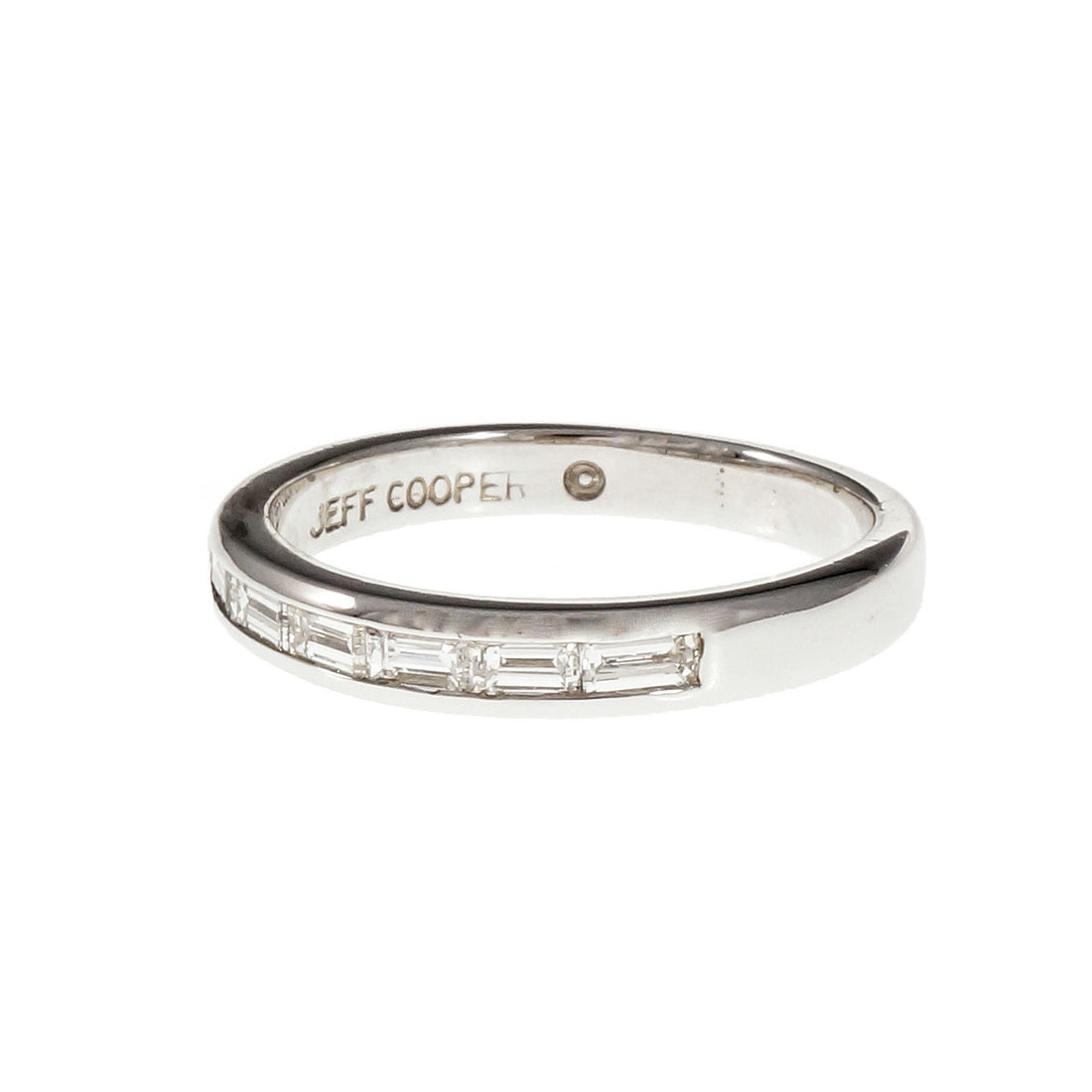 Jeff Cooper Straight Baguette Diamond Band Ring Platinum – image 2