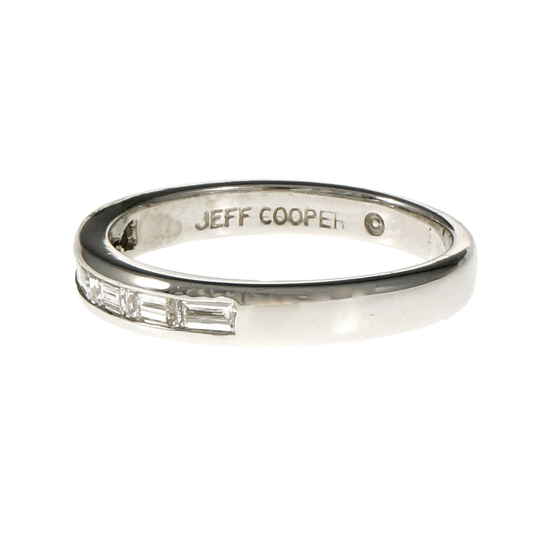 Jeff Cooper Straight Baguette Diamond Band Ring Platinum – image 3