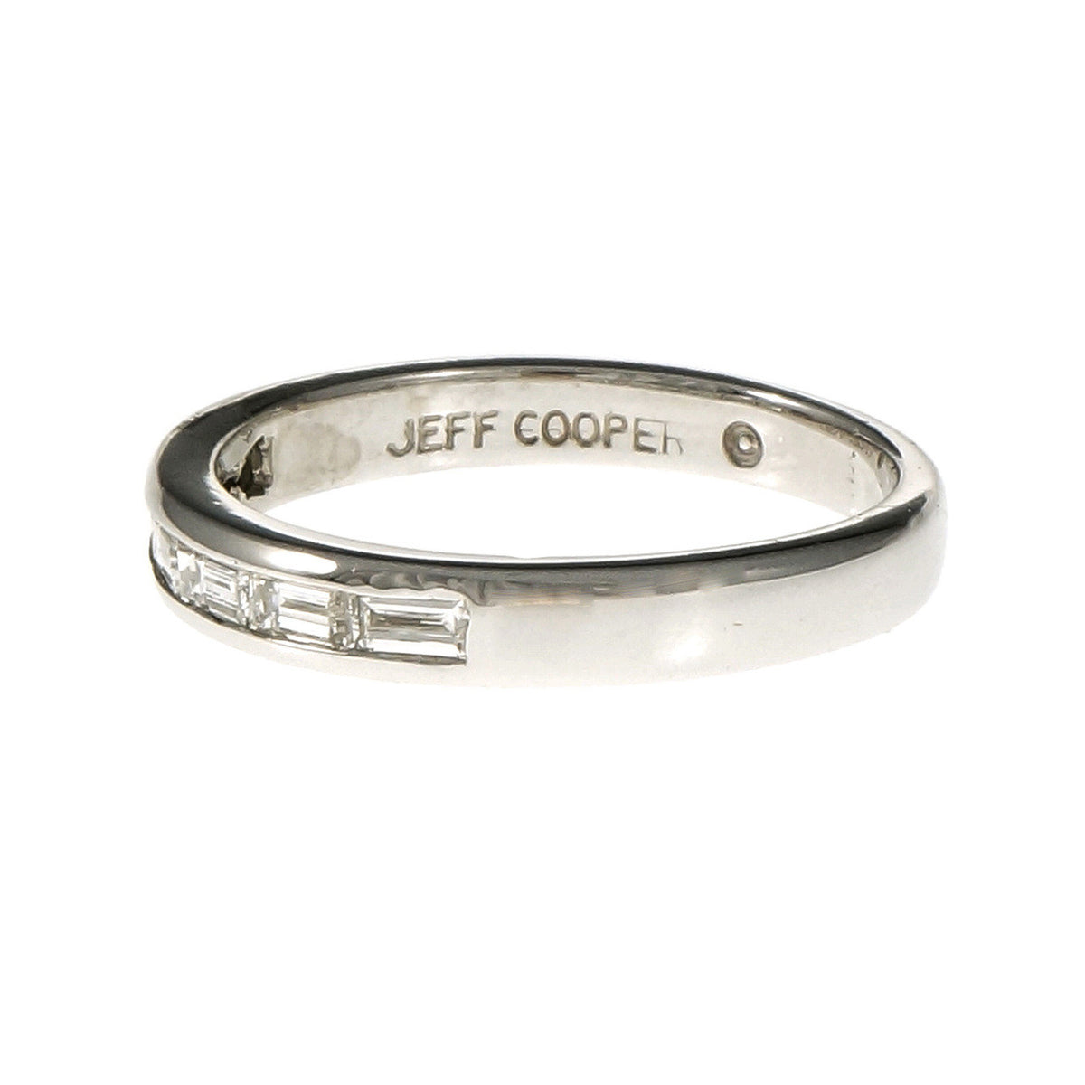 Jeff Cooper Straight Baguette Diamond Band Ring Platinum – image 3