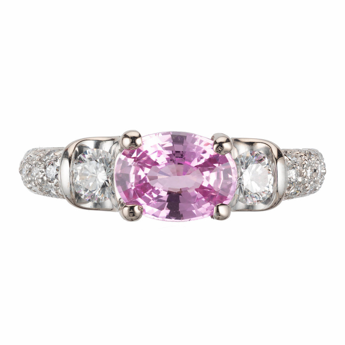 Verragio GIA Certified 1.60 Carat Pink Sapphire Diamond Gold Engagement Ring – image 2