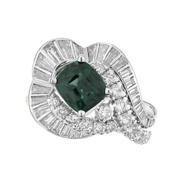 J.E. Caldwell GIA Certified 1.63 Carat Sapphire Diamond Platinum Cocktail Ring