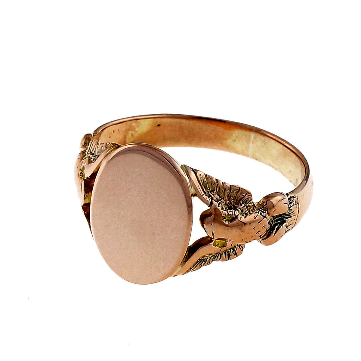 Victorian Men’s 1890 14k Pink Gold Signet Ring – image 3