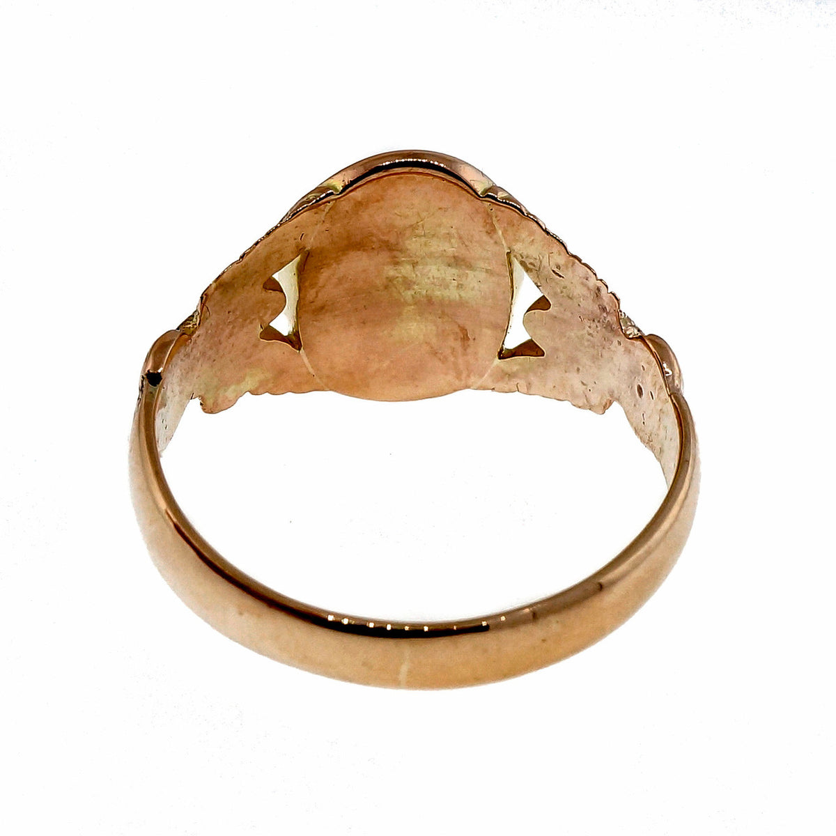 Victorian Men’s 1890 14k Pink Gold Signet Ring – image 5