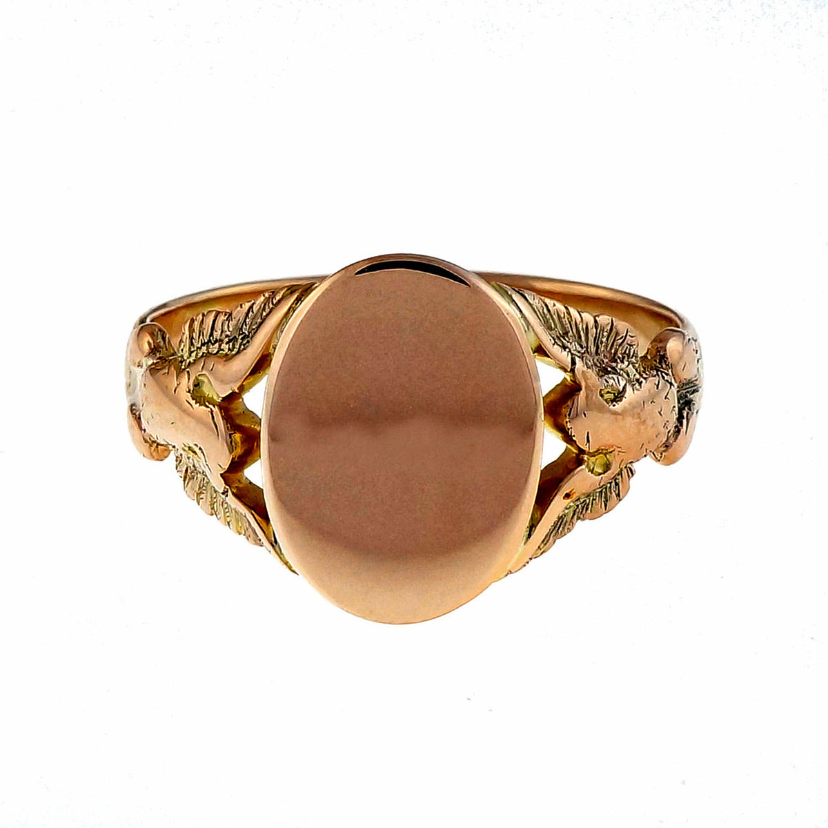 Victorian Men’s 1890 14k Pink Gold Signet Ring