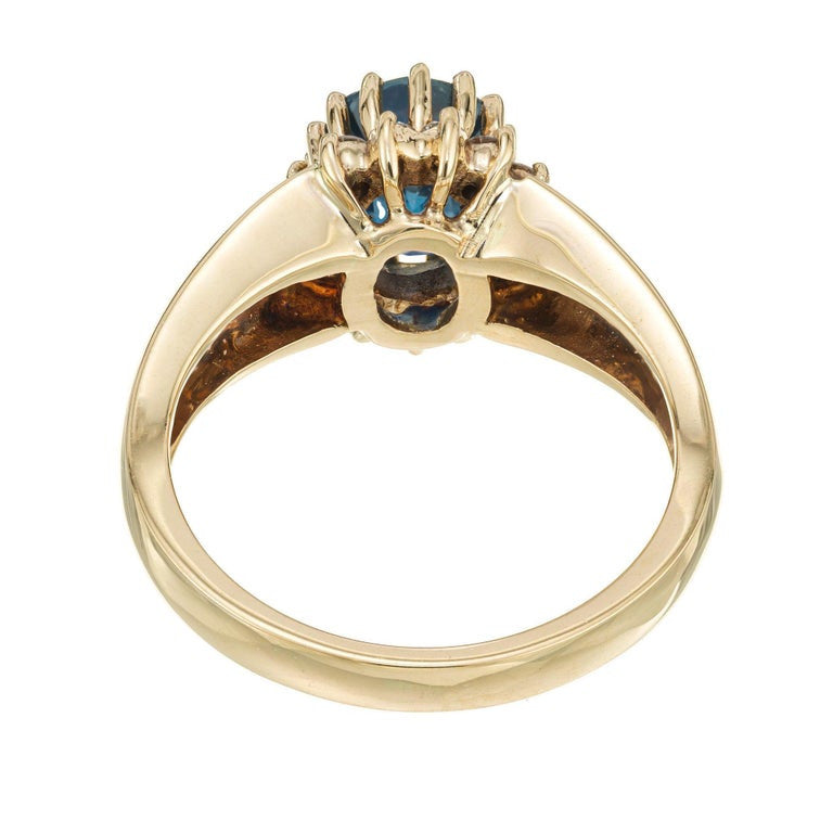 Alfred Butler 2.00 Carat Oval Sapphire Diamond Halo Gold Engagement Ring – image 5