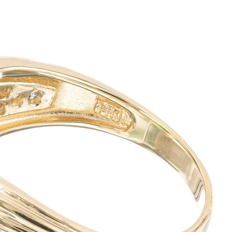 2.30 Carat Green Tourmaline Diamond Yellow Gold Ring – image 5