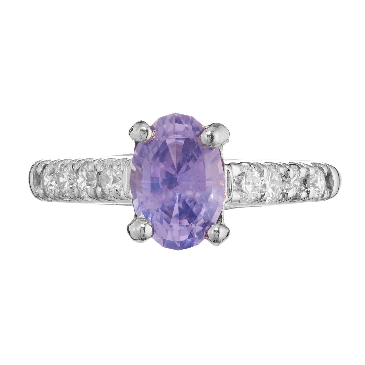 Peter Suchy 1.60 Carat Blue Violet Sapphire Diamond Platinum Engagement Ring – image 2