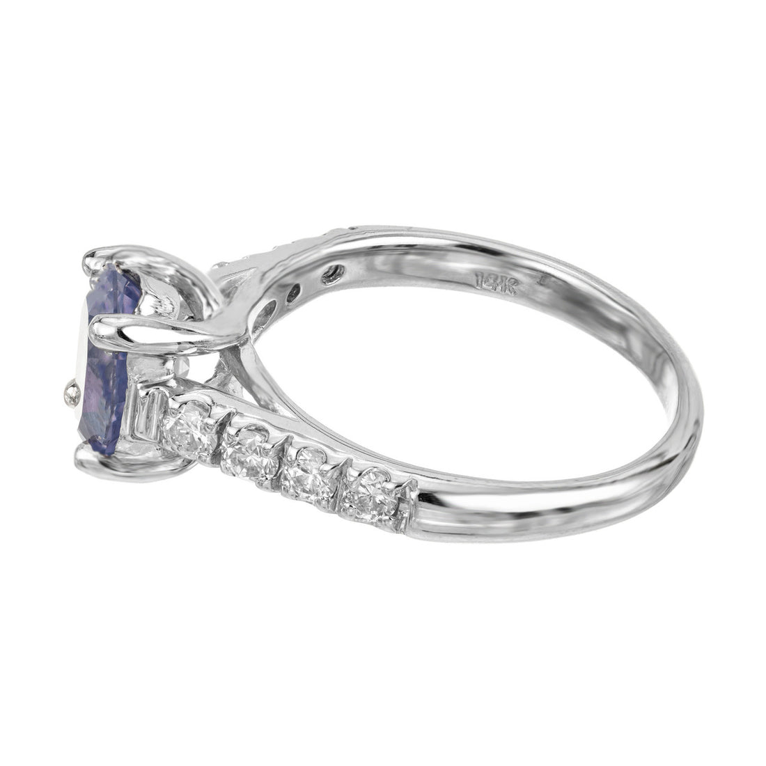 Peter Suchy 1.60 Carat Blue Violet Sapphire Diamond Platinum Engagement Ring – image 5