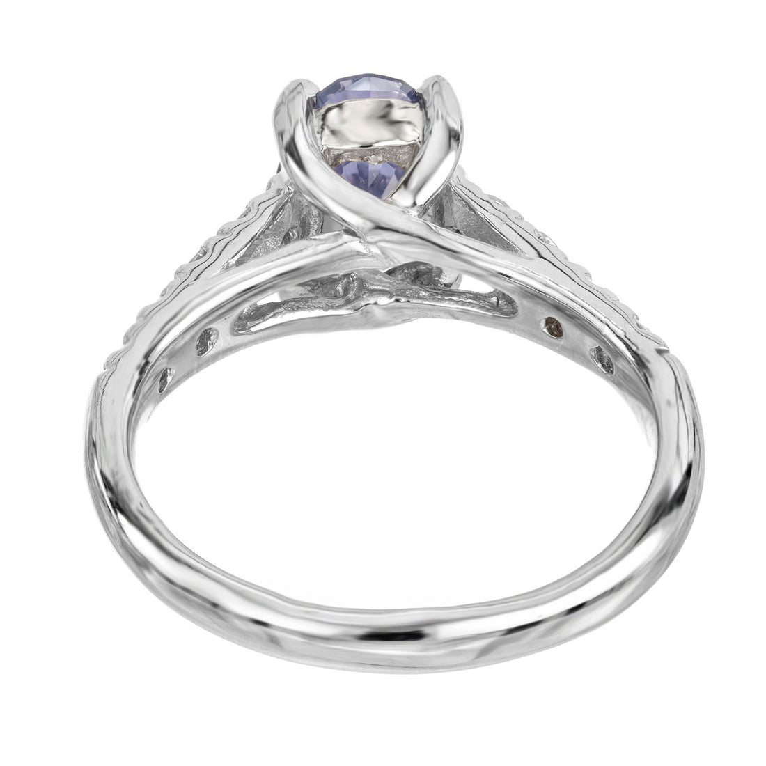 Peter Suchy 1.60 Carat Blue Violet Sapphire Diamond Platinum Engagement Ring – image 6