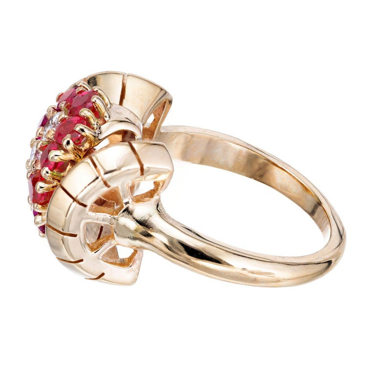 2.74 Carat Ruby Diamond Yellow Gold Cocktail Ring – image 5