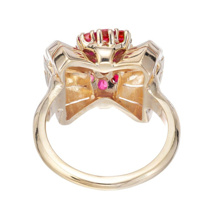 2.74 Carat Ruby Diamond Yellow Gold Cocktail Ring – image 4