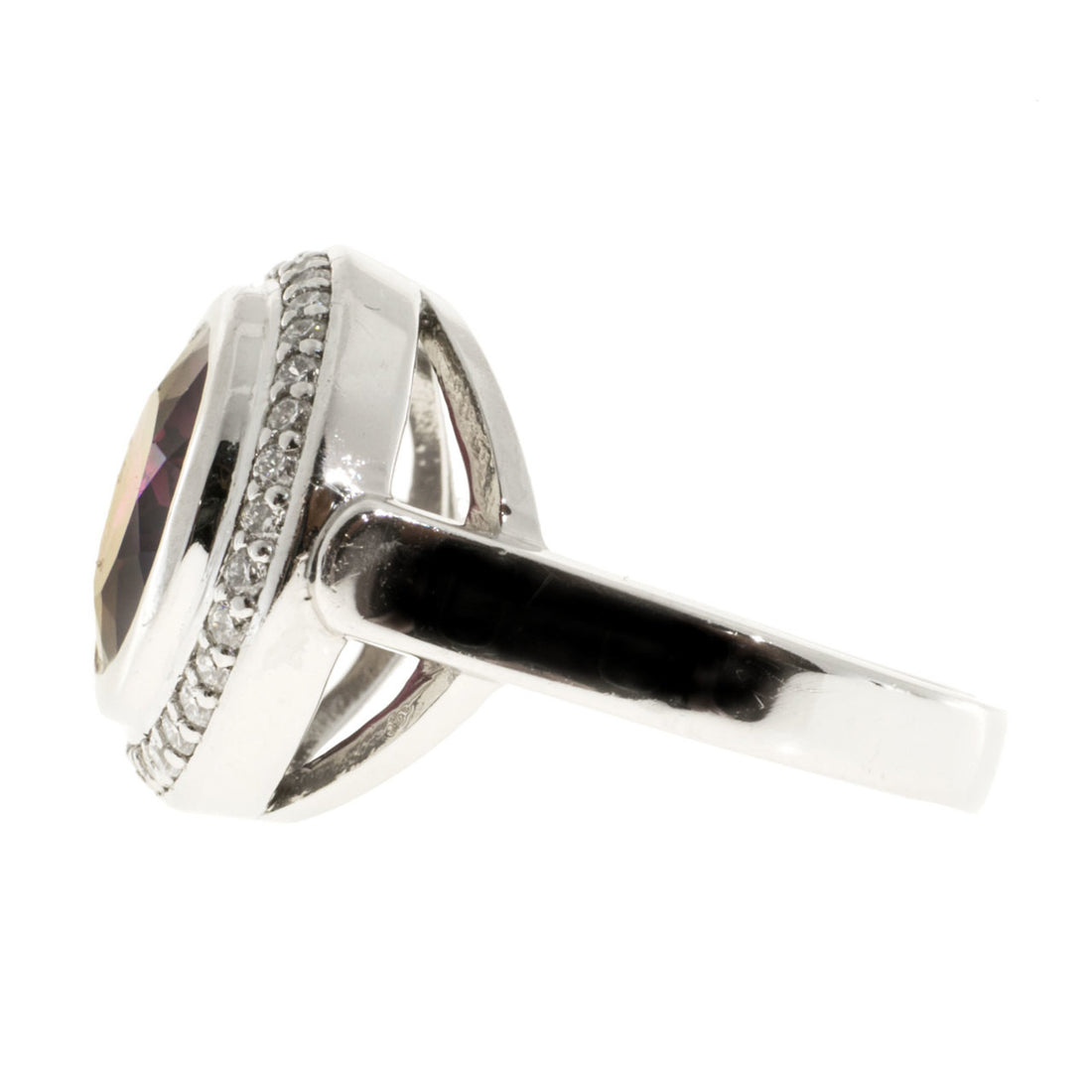 Vintage Estate Red Rhodolite Garnet Platinum .34ct Diamond Ring – image 2