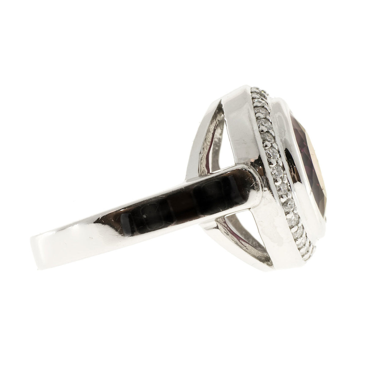 Vintage Estate Red Rhodolite Garnet Platinum .34ct Diamond Ring – image 3