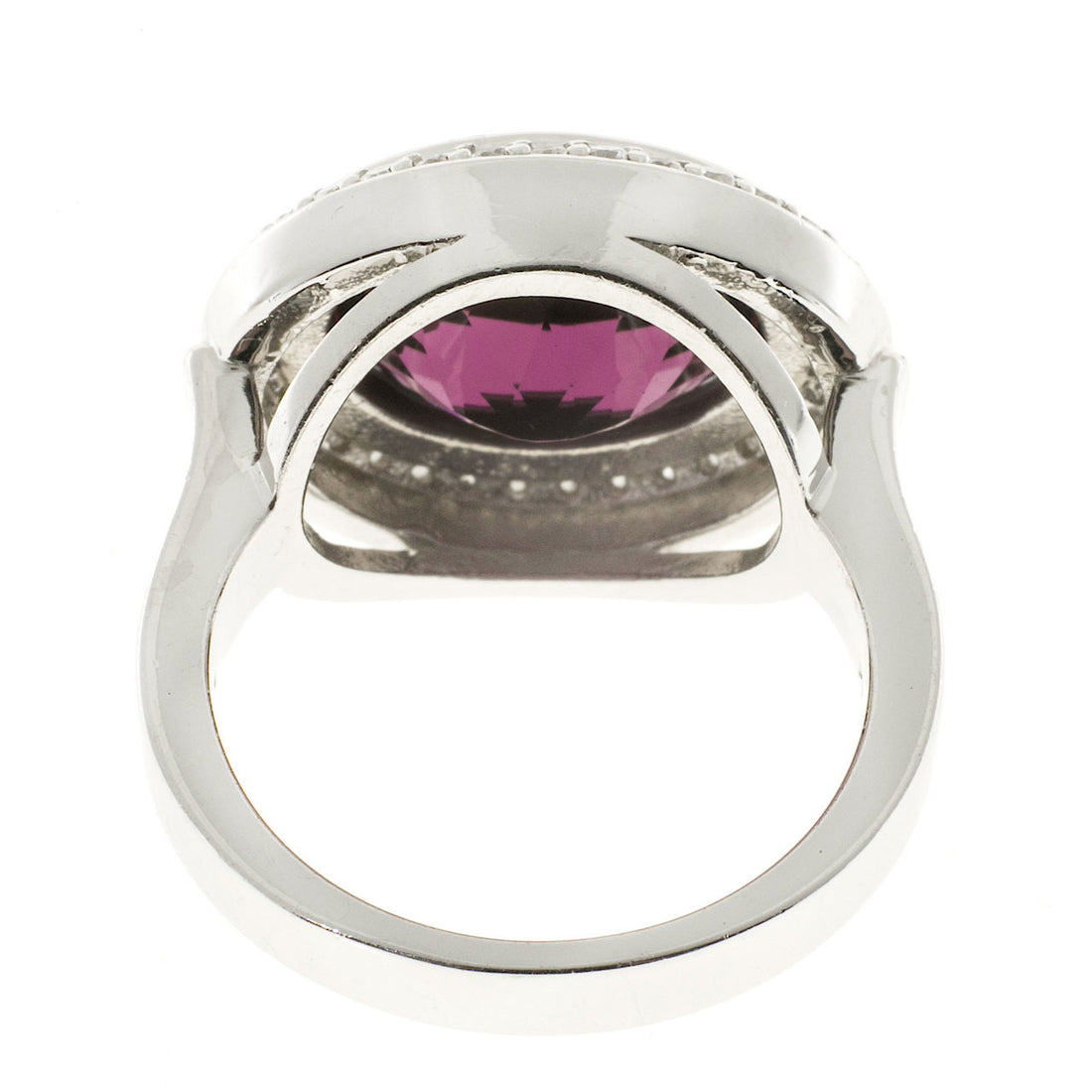 Vintage Estate Red Rhodolite Garnet Platinum .34ct Diamond Ring – image 6