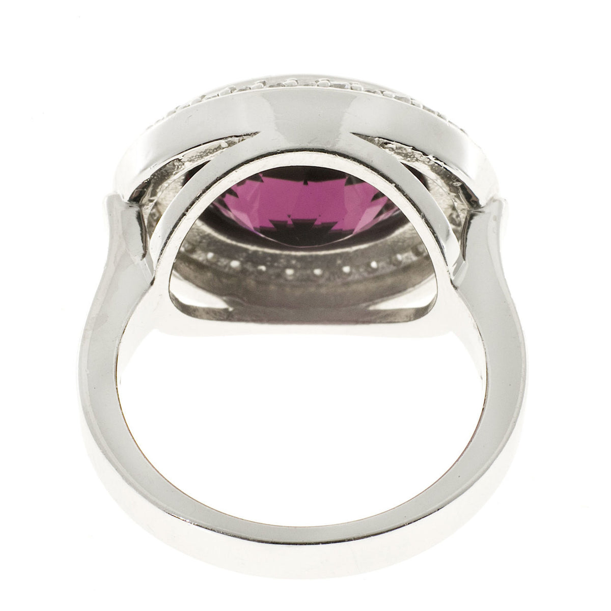 Vintage Estate Red Rhodolite Garnet Platinum .34ct Diamond Ring – image 6