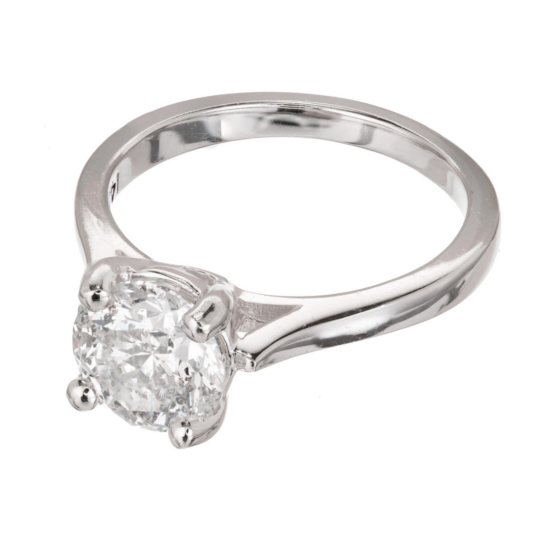 Vintage Estate 1.91ct Round Diamond Color Clarity 14k White Gold Ring – image 2
