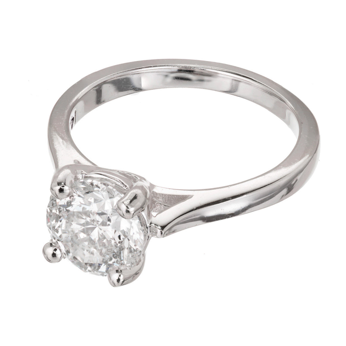 Vintage Estate 1.91ct Round Diamond Color Clarity 14k White Gold Ring – image 2