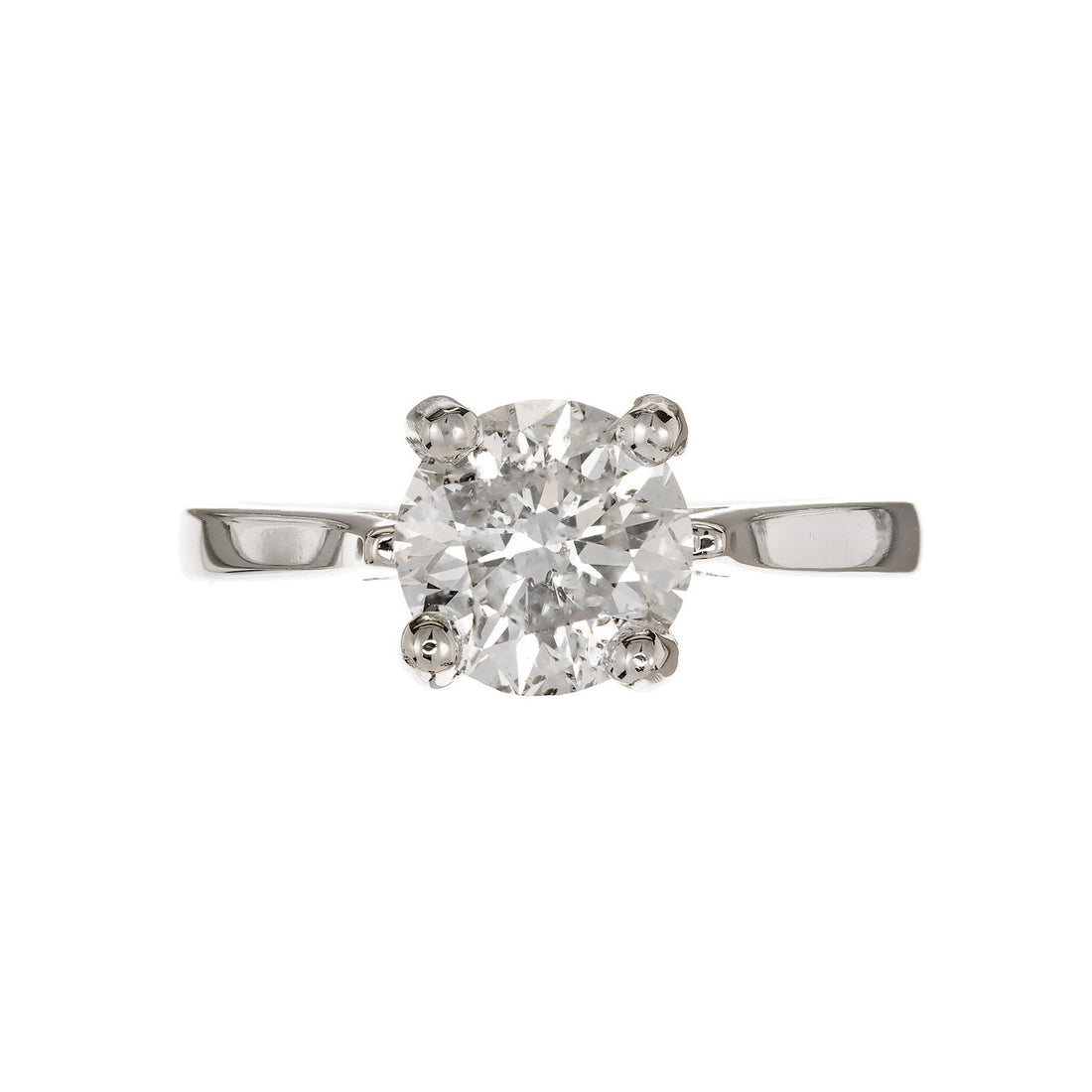Vintage Estate 1.91ct Round Diamond Color Clarity 14k White Gold Ring – image 3