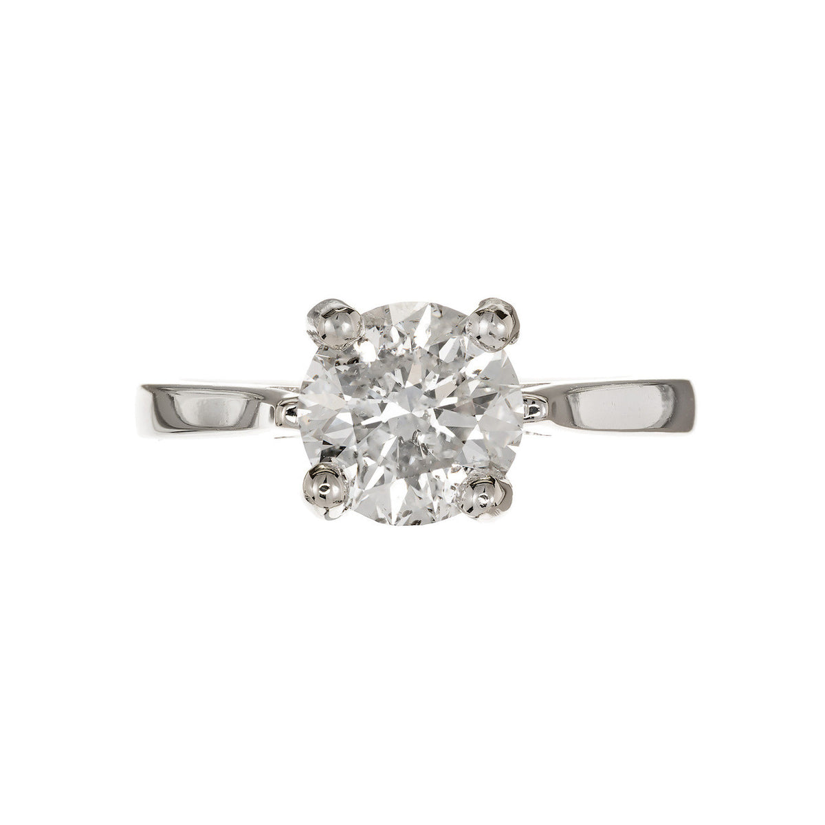 Vintage Estate 1.91ct Round Diamond Color Clarity 14k White Gold Ring – image 3