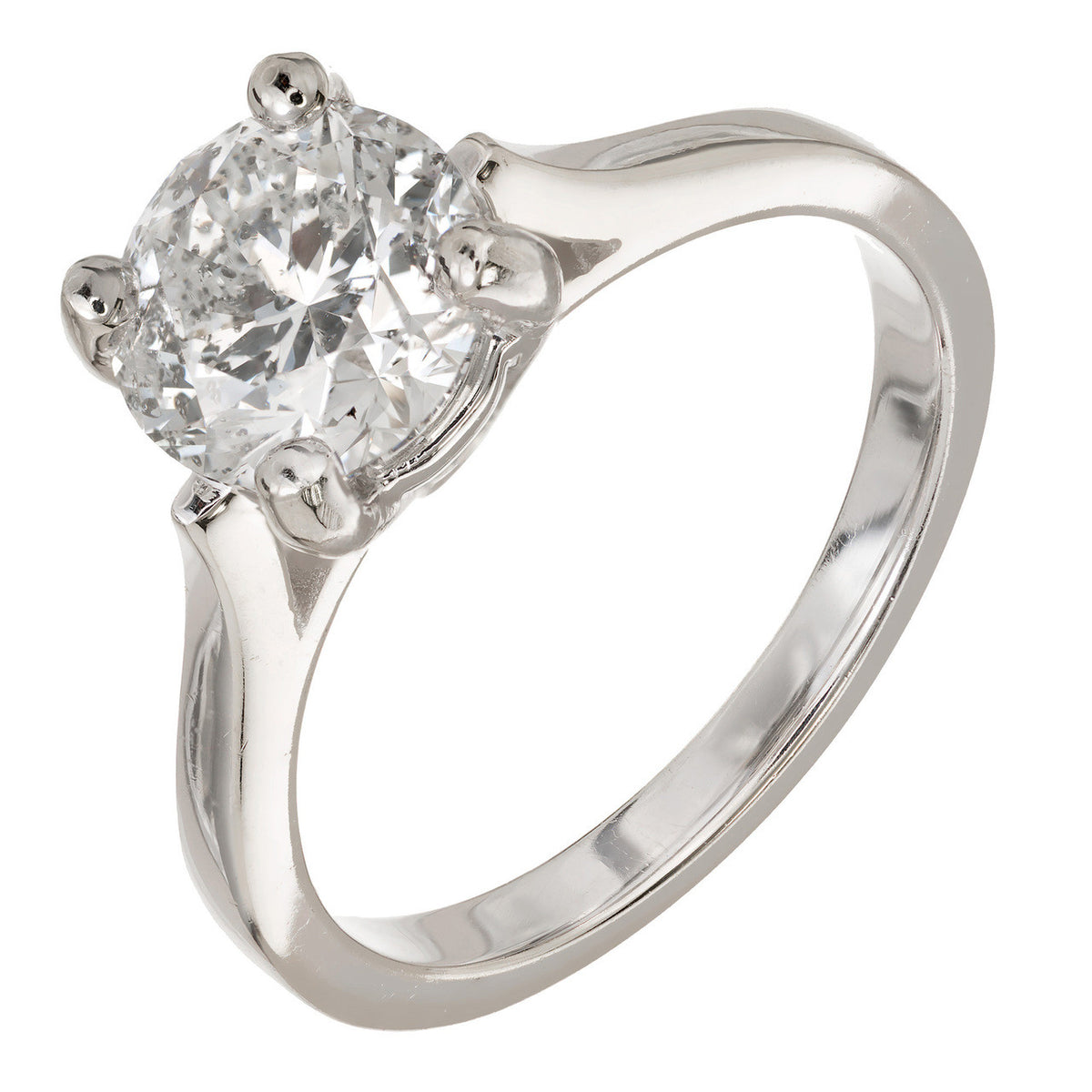 Vintage Estate 1.91ct Round Diamond Color Clarity 14k White Gold Ring