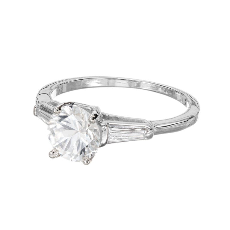 1.38 Carat Sapphire Diamond Three-Stone Gold Engagement Ring – image 2