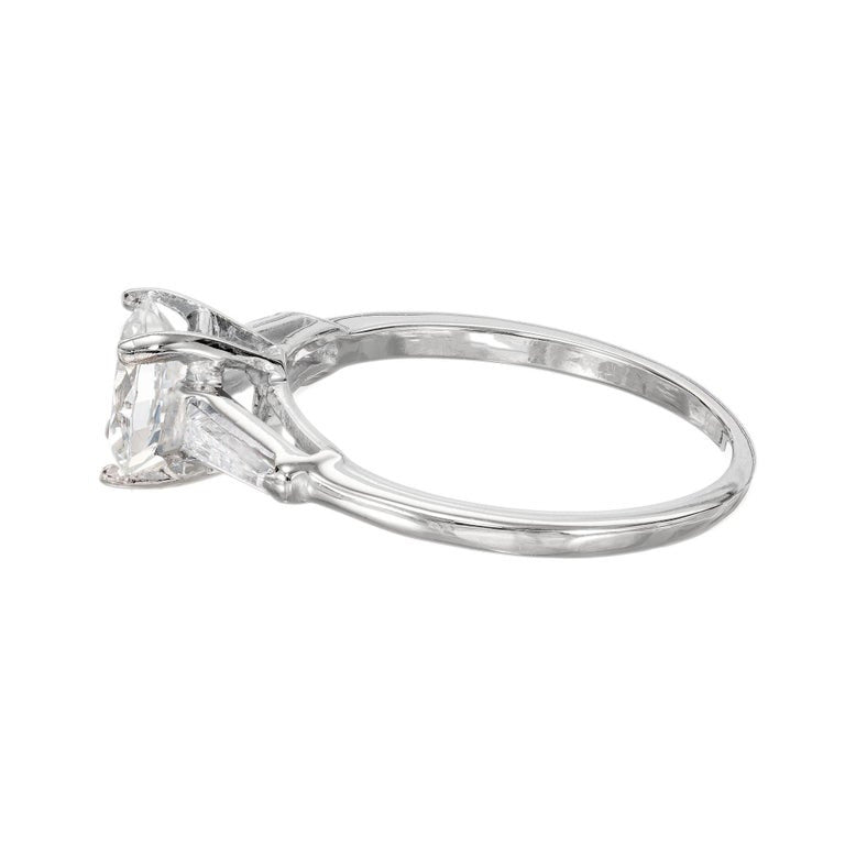 1.38 Carat Sapphire Diamond Three-Stone Gold Engagement Ring – image 4