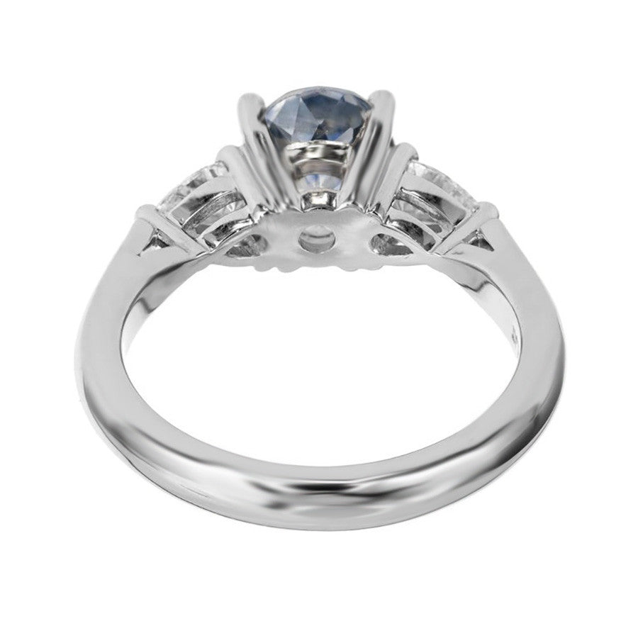 Peter Suchy 2.35 Carat Blue Sapphire Pear Diamond Platinum Engagement Ring – image 6