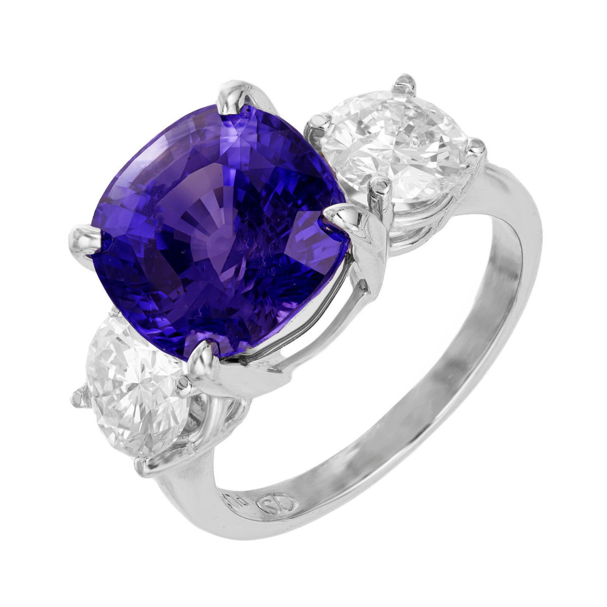 Peter Suchy AGL 7.72 Carat Natural Sapphire Diamond Platinum Engagement Ring