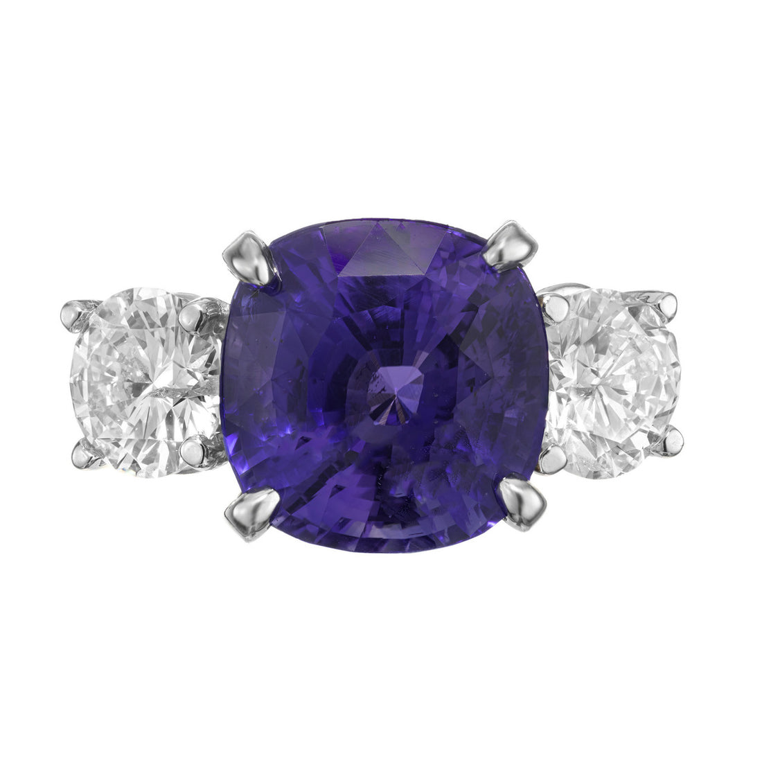 Peter Suchy AGL 7.72 Carat Natural Sapphire Diamond Platinum Engagement Ring – image 2