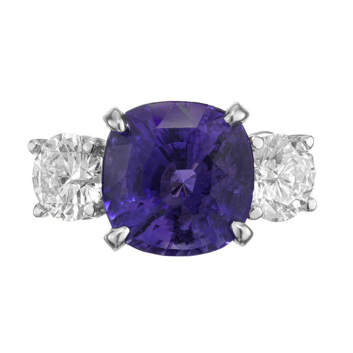 Peter Suchy AGL 7.72 Carat Natural Sapphire Diamond Platinum Engagement Ring – image 2