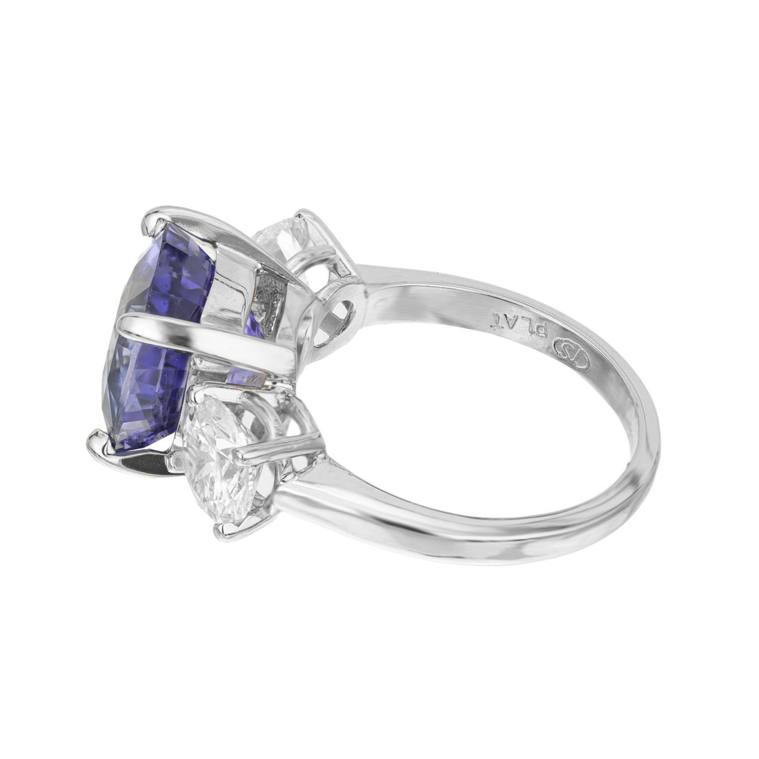 Peter Suchy AGL 7.72 Carat Natural Sapphire Diamond Platinum Engagement Ring – image 5