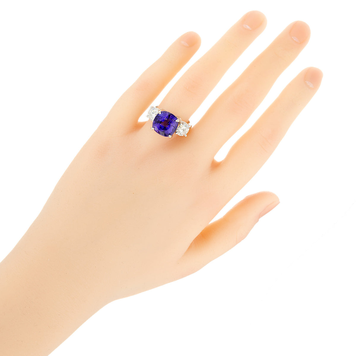 Peter Suchy AGL 7.72 Carat Natural Sapphire Diamond Platinum Engagement Ring – image 8