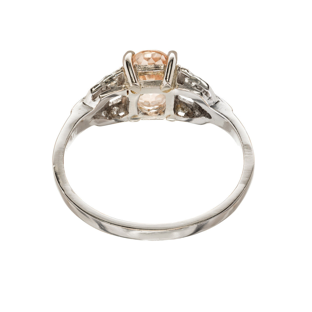 GIA 1.21 Carat Natural Yellow Orange Sapphire Diamond Platinum Engagement Ring – image 6