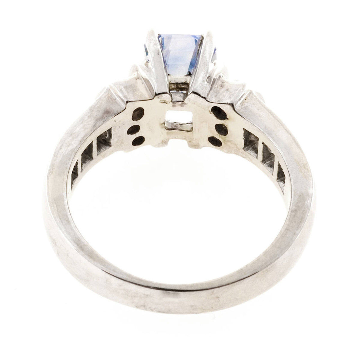 Vintage 2.58ct Light Violet Natural Sapphire KD 18k Gold .58CT Diamond Ring – image 4