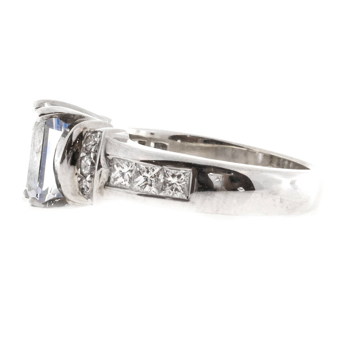 Vintage 2.58ct Light Violet Natural Sapphire KD 18k Gold .58CT Diamond Ring – image 5