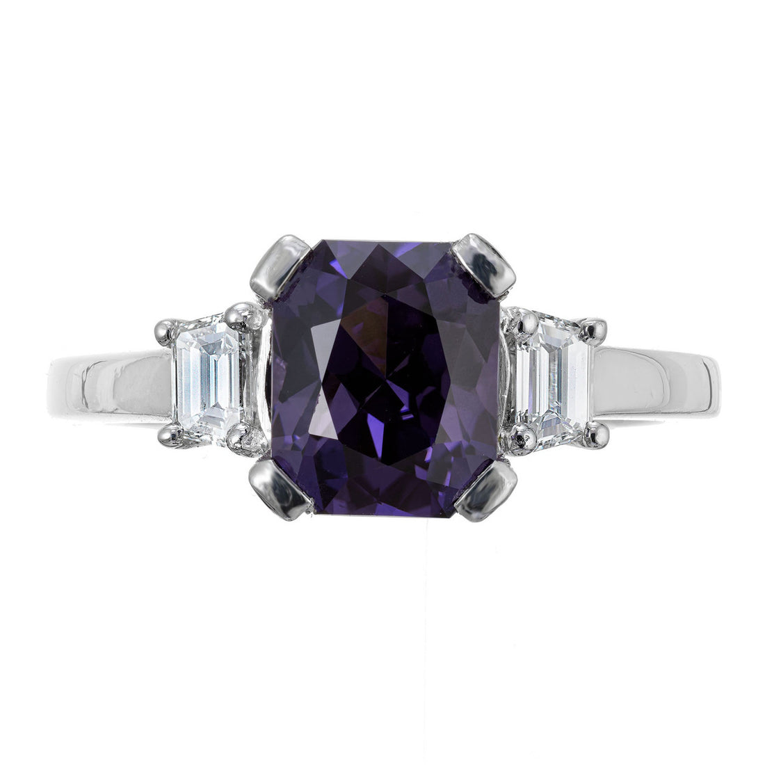 Natalie K GIA Certified 3.33 Carat Purple Sapphire Diamond Platinum Ring – image 2