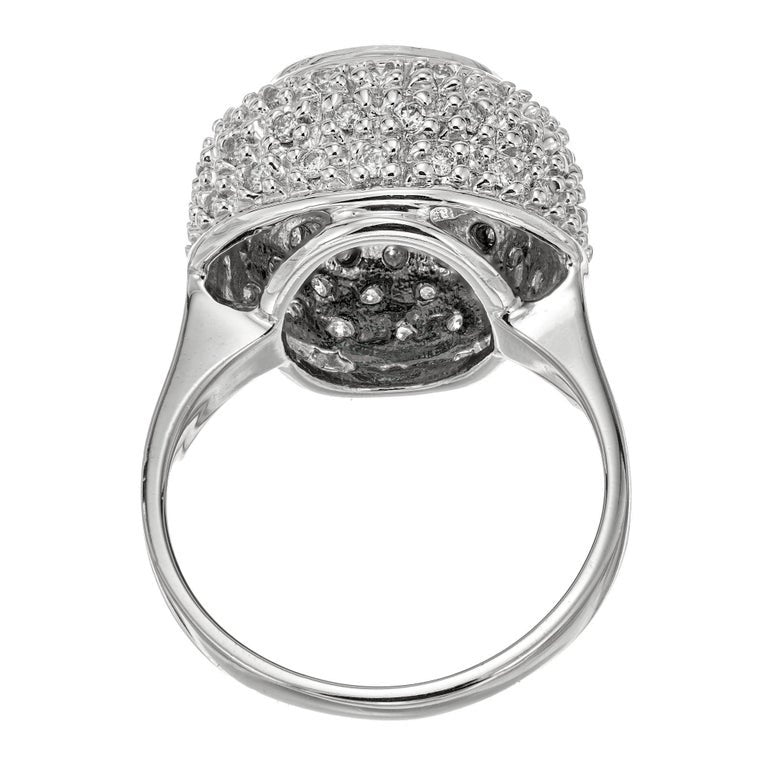 3.00 Carat Round Green Tourmaline Diamond Gold Ring – image 4