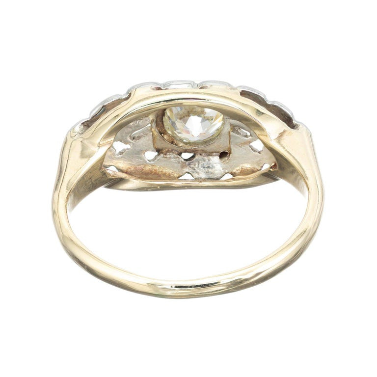 EGL Certified .47 Carat Diamond White Yellow Gold Engagement Ring – image 5