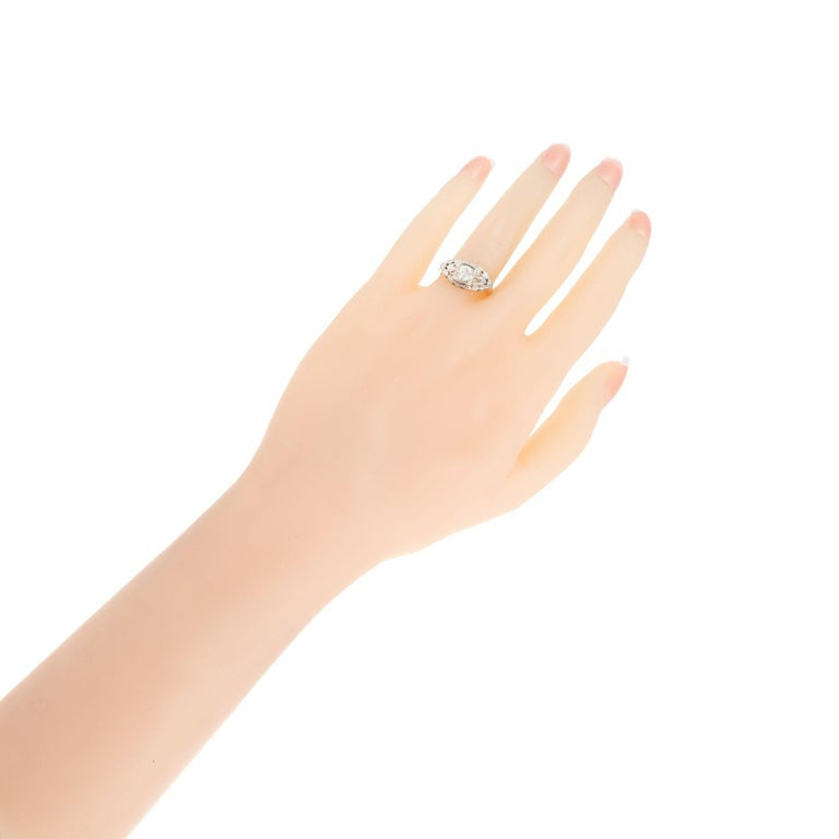 EGL Certified .47 Carat Diamond White Yellow Gold Engagement Ring – image 4