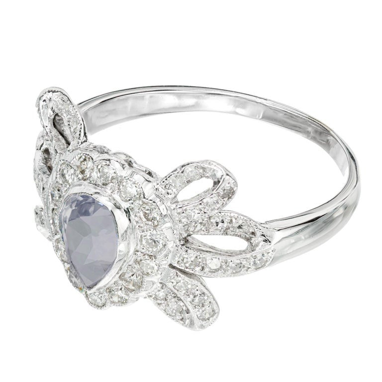 Estate 14k Yellow Gold Marquise Ruby & Marquise Diamond Swirl Design Ring – image 4