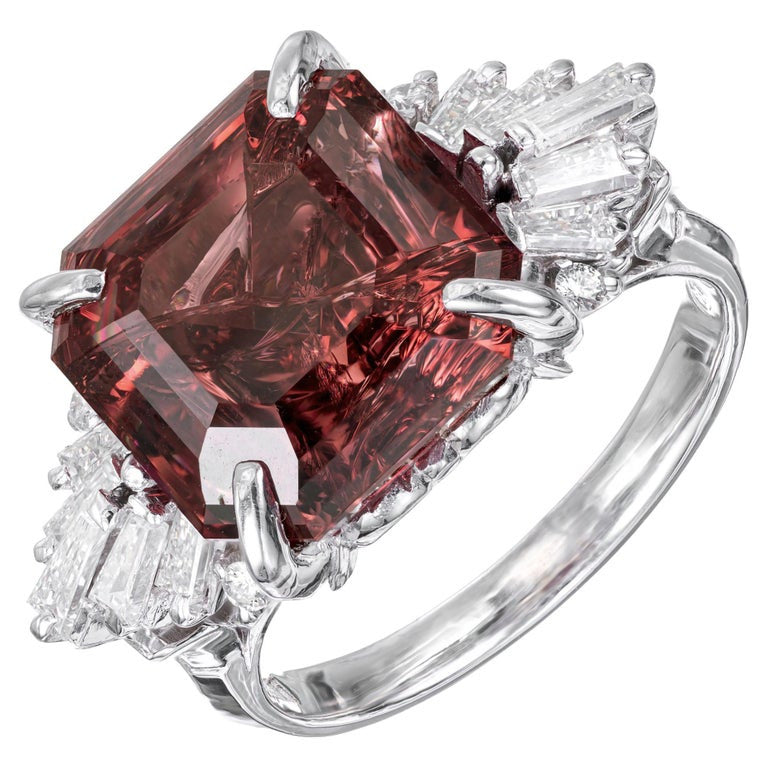 10.99 Carat Pyralspite Garnet Diamond Platinum Engagement Ring – image 2